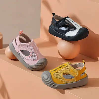 Baby Toddler Shoes Summer Soft-Soled Non-Slip Functional Shoes Cut Out Single Mesh Breathable Baby Shoes First Stage Boys and Girls Shoes