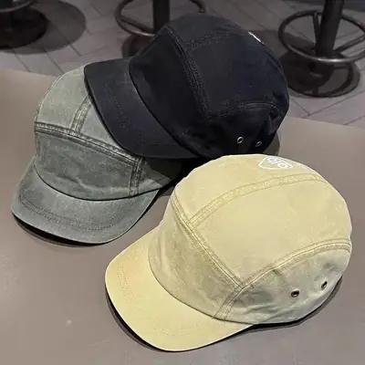 Men Beige Logo Baseball Cap with Adjustable Strap
