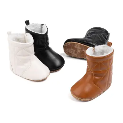 Amazon 2025 New Baby Boots with Fleece Lining and Thickened Pu Baby Walking Shoes, Warm and Non-Slip Baby Shoes