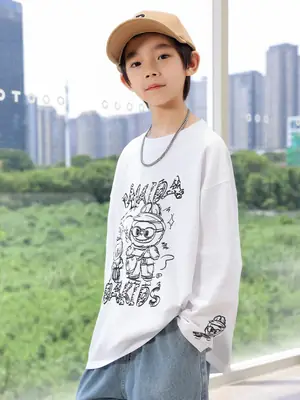Panda Yuanyuan 2025 Boys Long Sleeve T-Shirt Cartoon Print