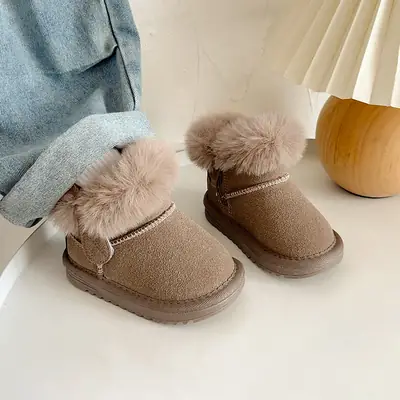 Baby Soft-Soled Snow Boots 2025 New Baby Toddler Shoes for Boys and Girls Fleece-Lined Warm Cotton Shoes for Toddlers Winter Shoes