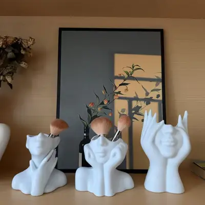 White Human Body Vase Nordic Home Decor Resin