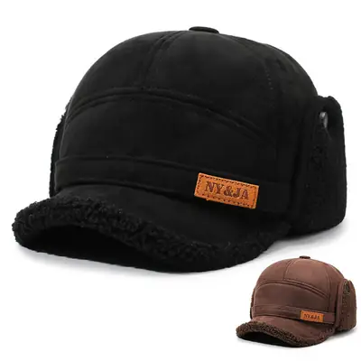 Winter Men's Warm Black Cap Northeast Lei Feng