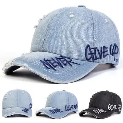 American Style Wash Denim Cap for Women New Spring Autumn Wide Brim