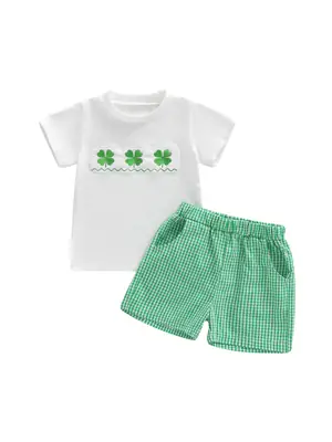 Boys St. Patrick's Day T-Shirt Shorts Set Navy Green