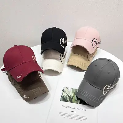 Women's Pink English Embroidered Cap Large