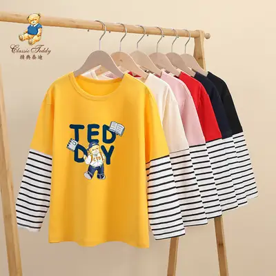 Classic Teddy Long Sleeve Printed T-Shirt Lavender