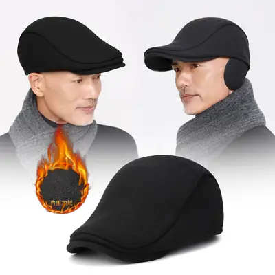 Winter Woolen Duck Cap for Men Cold Proof Retro Hat