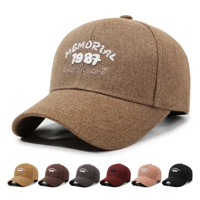 Vintage Washed Baseball Cap Brown 987 Embroidered