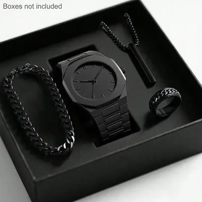 2025 Autumn New Men's Watch Light Luxury Niche High-End Simple Fashion Quartz Wristwatch Black Large Dial