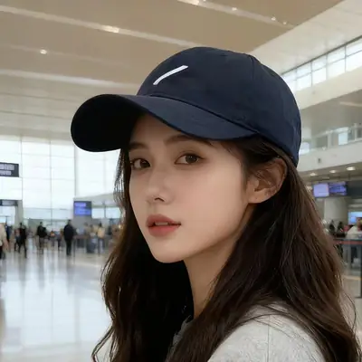 Women Casual Baseball Cap Navy Blue Duckbill Autumn Sun Hat