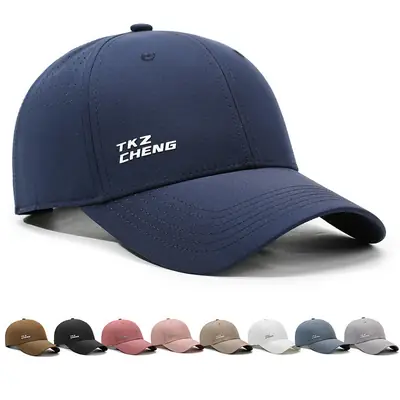 Men White Mesh Baseball Cap Summer Sun Protection
