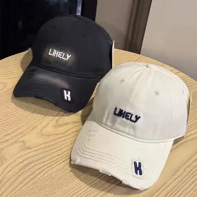American Retro Distressed Hats for Men Women Light Grey H