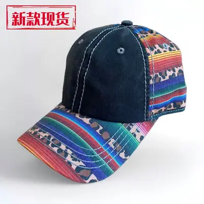 Cross-Border Denim Distressed Washed Personalized Printed Baseball Cap Autumn Winter Amazon Dad Hat Wholesale Soft Top Peaked Cap