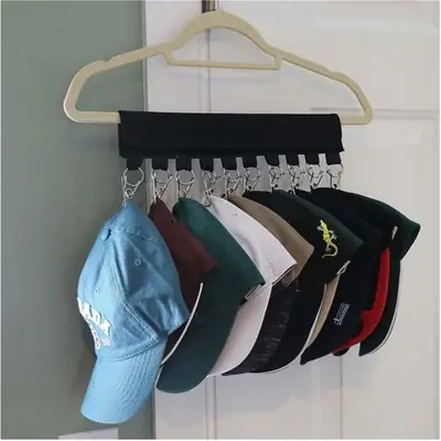 Fashion Hat Storage Multifunctional Baseball Cap Hook Clip Cabinet Punch-Free Hanger Rod