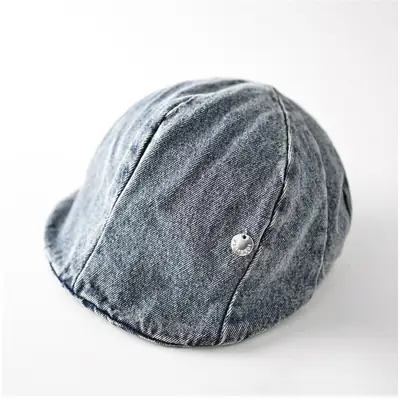 Women Denim Duckbill Cap with Silver Buckle