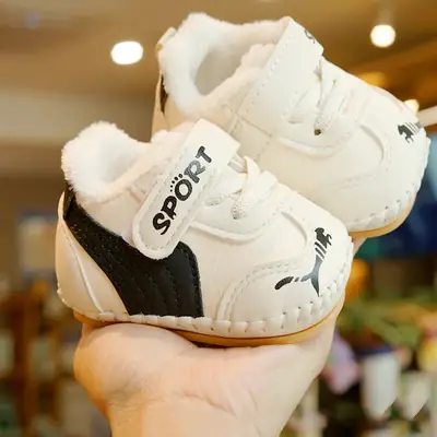 Baby Shoes Soft Sole Non-Slip Winter Fleece-Lined Thickeneded Beginner Baby Shoes 0-1 Years Old Toddler Shoes Sports Shoes