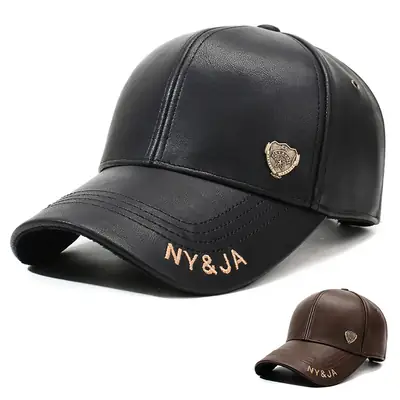 Men's Fleece Lined Baseball Cap with Leather Duckbill