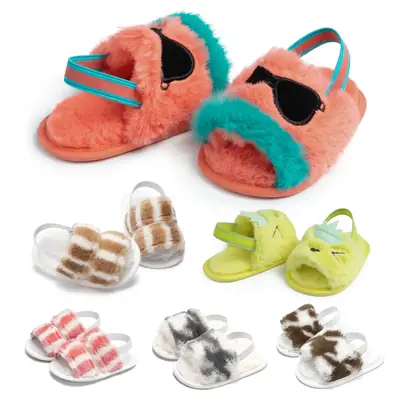 Baby Slippers Cartoon Non-Slip Plush 0-1Yr