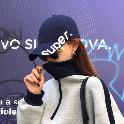 Korean Style Baseball Cap with Neck Cover for Men Women