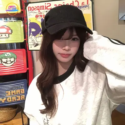 Women British Retro Hat Baseball Cap Small Face Look Large Head