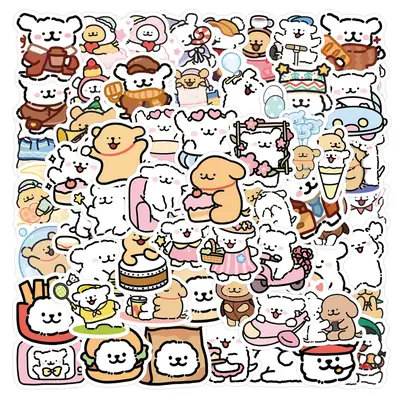 100 Cartoon Maltese Line Puppy Stickers for Handbook Decoration DIY Stationery Mobile Phone Notebook Stickers