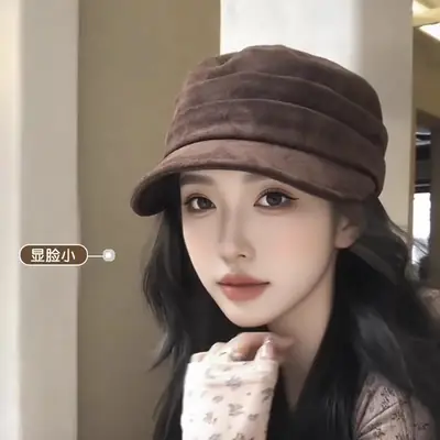 Coffee Colored Equestrian Flat Cap for Women