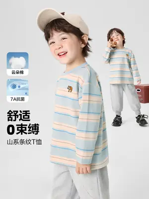 Right European Boys Striped Long Sleeve T-Shirt Set 2025