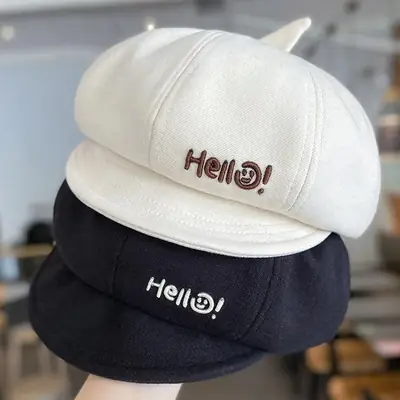 Children's Duckbill Beret Spring Autumn Boys Winter British Style Baby Octagonal Painter Hat Trendy