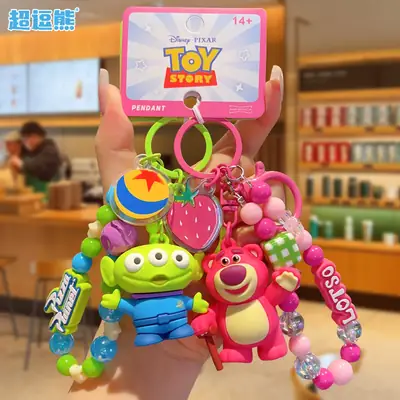 Authentic Cartoon Strawberry Bear Toy Story Series Beaded Pendant Doll Keychain Pendant Creative Small Gift