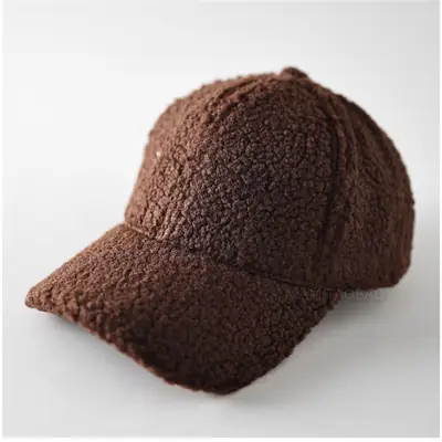 White Wool Baseball Cap Warm Windproof Men Women