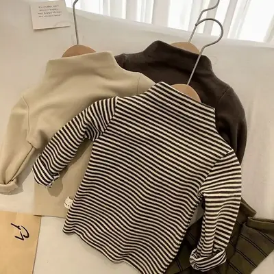 Brown Long Sleeve T-Shirt for Girls Autumn Winter