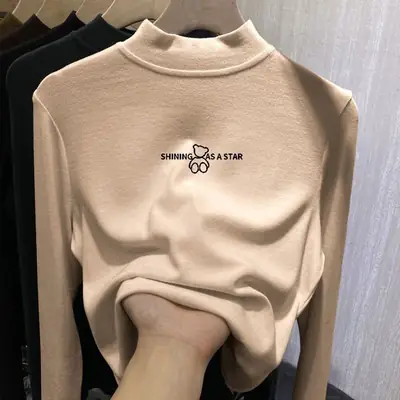 Girls German Velvet T-Shirt Black Long Sleeve