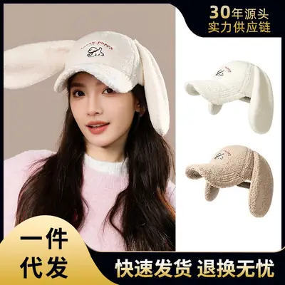 Japanese Teddy Fleece Baseball Cap for Women Winter Warm