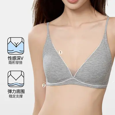 Original French-Style Triangle Cup Bra for Small Busts, Comfortable Seamless Soft Support Breathable Women's Bra with Beautiful Back Design