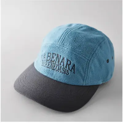 Men Wool Letter Embroidered Cap Brown Blue