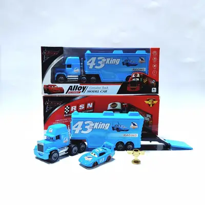 New Cars Container Truck Sliding No Pull Back Alloy Racing Car Children's Toy Lightning Mcqueen Male Toy