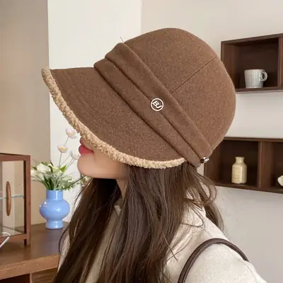 Windproof Fisherman Hat for Women Warm Fleece Lined