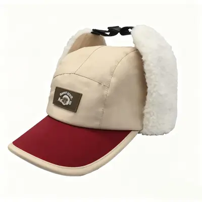 Autumn Winter Fleece Cap Pink White Unisex