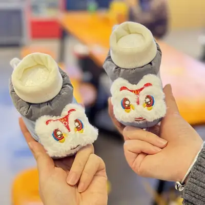 Baby Soft Sole Shoes Infant Shoes Baby Thickened Shoes Socks New Chinese Style Cartoon Cute Newborn 0-3-6-12 Months