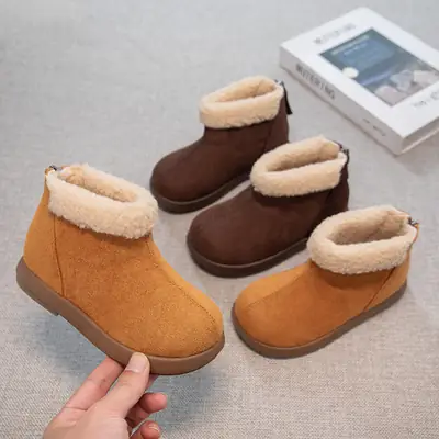 Baby Fleece-Lined Warm Baby Toddler Shoes 2025 Winter New Style Kidsren's Thickeneded Soft Sole Anti-Slip Sole Baby Girl Cotton Boots