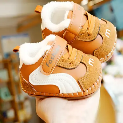 Baby Shoes Soft Sole Non-Slip Winter Fleece-Lined Thickeneded Beginner Baby Shoes 0-1 Years Old Toddler Shoes Sports Shoes