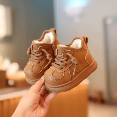 Children's Snow Boots 2025 Autumn and Winter New Baby Shoes Warm and Comfortable Baby Cotton Boots Fleece-Lined Thickeneded Kidsren's Boots Cotton Shoes