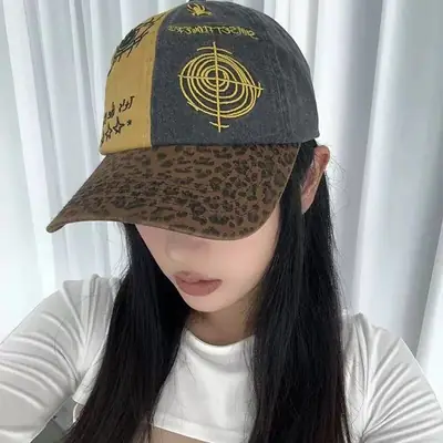 American Style Leopard Print Baseball Cap for Women