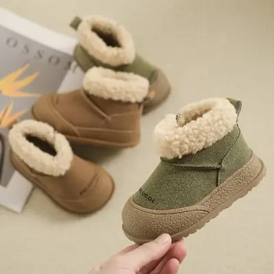 Girls' Snow Boots, Boys' Cotton Shoes, Winter Kidsren's Thickeneded Velvet Cotton Boots, Boys' Shoes, Warm Baby Toddler Shoes
