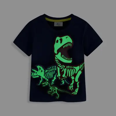 Kids Dinosaur Graphic T-Shirt Navy Blue 2026