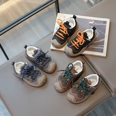 Children's Baby Sports Shoes 2025 Autum New Baotou Anti-Kick Baby Toddler Shoes Boys Casual Sports Shoes