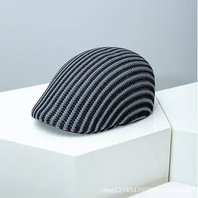 Women Knitted Peaked Cap Summer Hat Beige