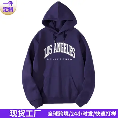 Men Los Angeles Pattern Hoodie Fleece Lined Warm
