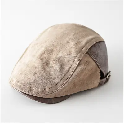 Autumn Retro Suede Patchwork Brim Cap Unisex